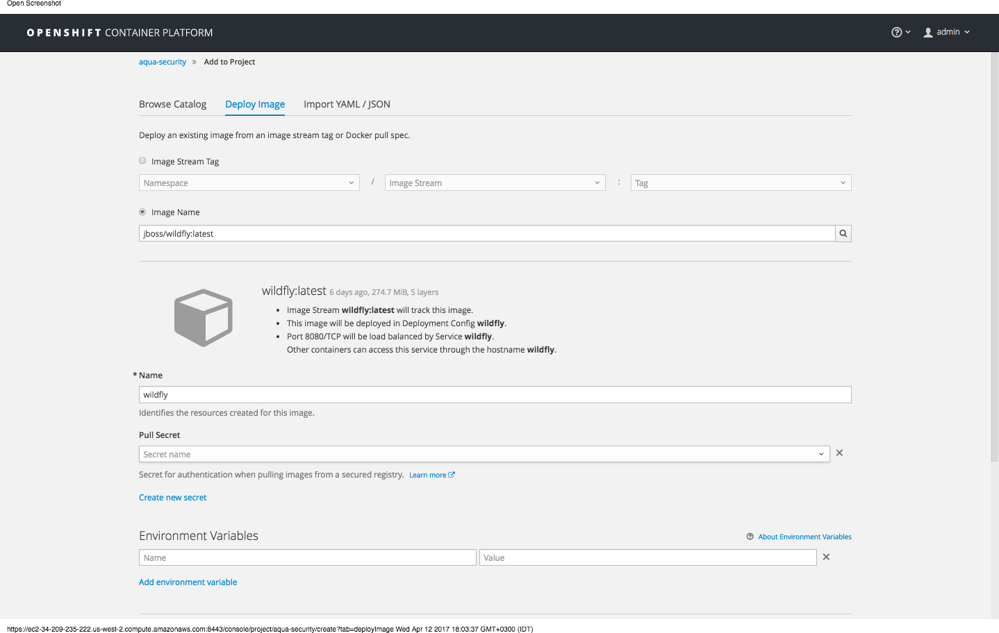 Openshift step 10a - running disallowed image.png