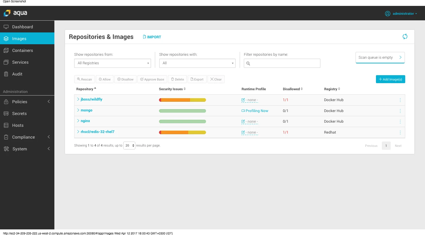 Openshift step 8 - image scanning results.png