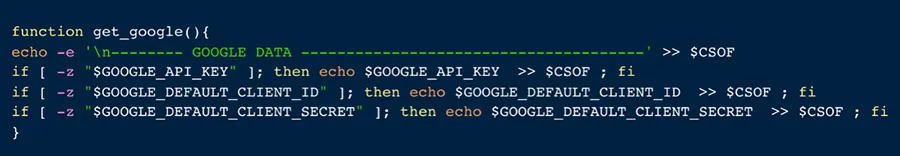 the get_google() function reflects what TeamTNT is looking for in GCP