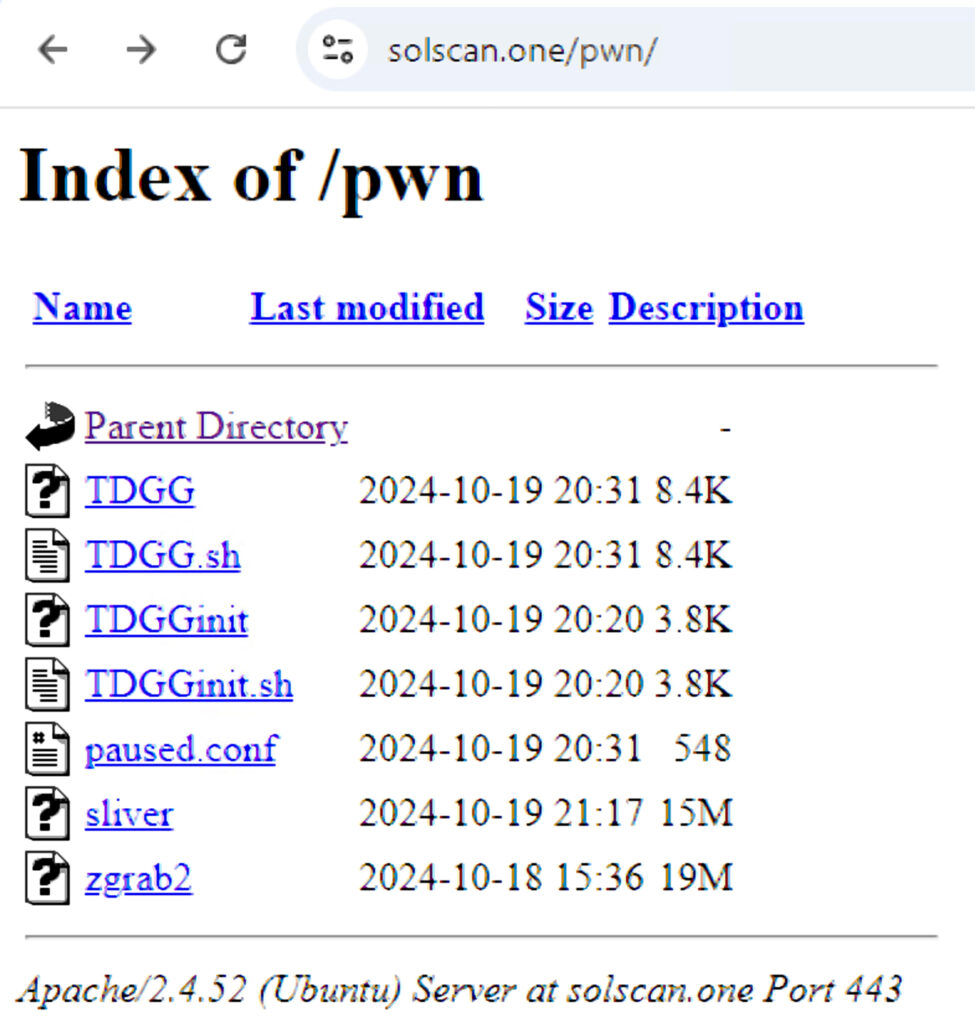 Figure 8: A of screenshot from TeamTNT’s download HTTP servers 