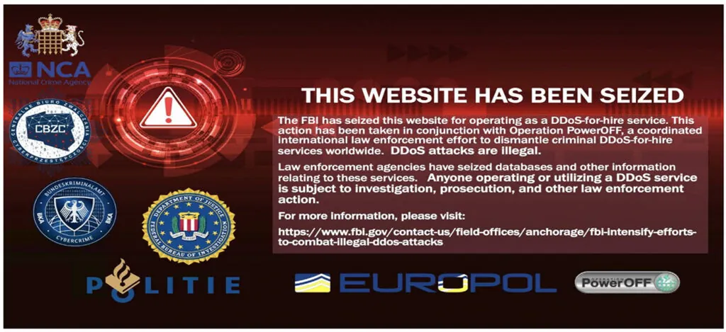 The FBI seized this website after it offered DDoS services 